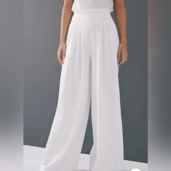 ANTHROPOLOGIE CORSET FRONT TROUSERS SIZE 6 COLOR IVORY NWT - Picture 4 of 9